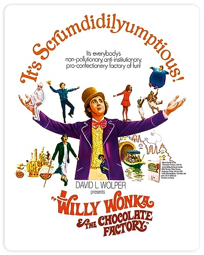 Willy Wonka &amp; The Chocolate Factory Steelbook [4K Ultra HD] [1971] [Blu-ray] [2023] [Region Free]
